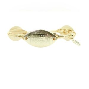 Bourbon and Bowties Gold Football Bangle Bracelet Like New